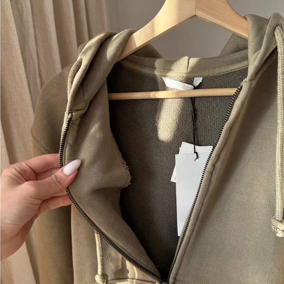 ZARA Washed Effect Hoodie Stone 100% Cotton Size L NWT - Picture 6 of 10